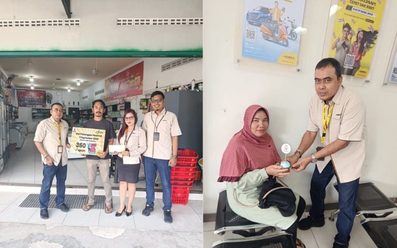 Foto BM Adira Pangkalan Bun Mahmudin dan Karyawan bersama Nasabah, di Kantor Adira Dinamika Multi Finance Tbk Cabang  Pangkalan Bun (Lintas Kalimantan/Ist)