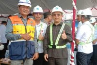 Ketua Fraksi PDI Perjuangan DPRD Barito Utara, H. Taufik Nugraha, saat menghadiri Groundbreaking Ceremony proyek tersebut yang dipimpin langsung oleh Bupati Barito Utara, H. Shalahuddin, di Kelurahan Lanjas, Rabu 1 Juli 2026. (fhoto:ist/*/kai/red-lintaskalimantan) 